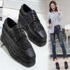 Sequined Platform Lace-up Shoes
