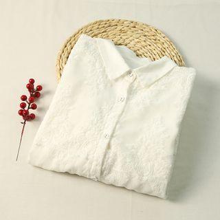 Embroidered Lace Panel Shirt