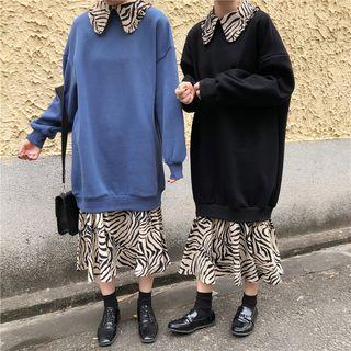 Mock Two-piece Zebra Printed Dress