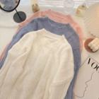 Long-sleeve Round Neck Cable-knit Cardigan