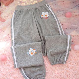Bear Embroidered Loose Fit Sweatpants
