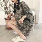 Leopard Round-neck Loose-fit Short-sleeve T-shirt