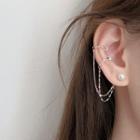 925 Sterling Silver Chain Faux Pearl Earring