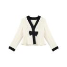 Color Block Bow Detail Jacket