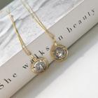 925 Sterling Silver Coin Pendant Necklace 1 Pc - Gold & Silver - One Size