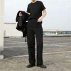 Frayed Trim Straight Leg Pants