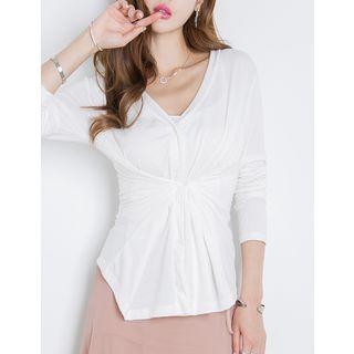 V-neck Layered Cardigan