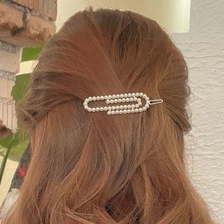 Faux Pearl Hair Clip 3343 - Gold - One Size