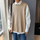 Plain Slit Knit Vest