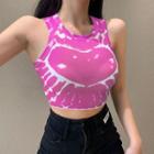 Heart Tie-dyed Crop Tank Top