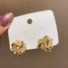 Rhinestone Alloy Flower Earring Ge2570 - 1 Pair - Gold - One Size