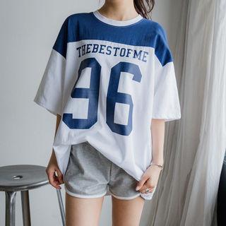 Color-block Printed Loose-fit T-shirt