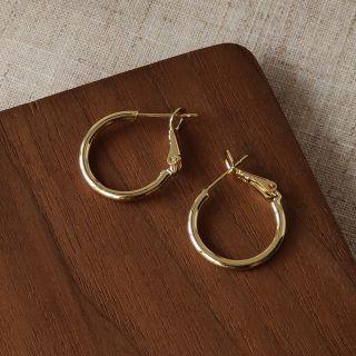 Hoop Stud Earring 1 Pair - A - 998 - Gold - One Size
