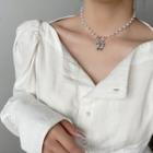 Faux Pearl Bear Choker Necklace As Shown In Figure - One Size