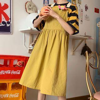 Short-sleeve Striped T-shirt / Midi Jumper Dress