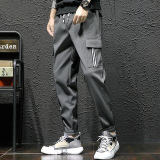 Contrast-trim Drawstring Pants