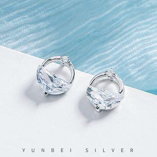 925 Sterling Silver Rhinestone Earring As Shown In Figure - One Size