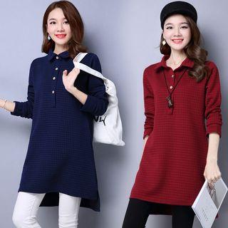 Polo Collar Long-sleeve Tunic