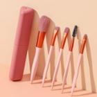 Set Of 5: Makeup Brush With Box - Set Of 5 Pcs - Pink - One Size