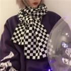 Couple Matching Checkerboard Knit Scarf As Shown In Figure - One Size