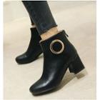 Hoop Accent Chunky-heel Ankle Boots