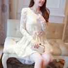Long-sleeve Lace Cocktail Dress