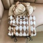 Argyle Fluffy Tote Bag