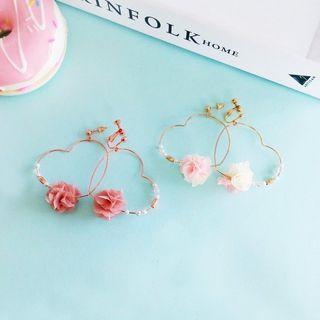 Flower Accent Earring / Clip-on Earring