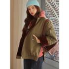 Shirred Faux-fur Lined Flight Jacket