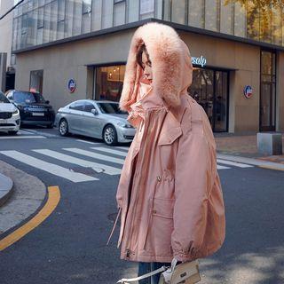Hooded Buttoned Cargo Jacket