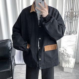 Color Panel Button-up Jacket