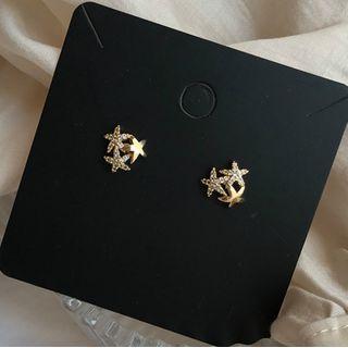 Rhinestone Star Earring 1 Pair - Star - One Size