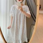 Floral Loose-fit Short-sleeve Sleepdress