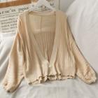 Pleated Light Knit Cape