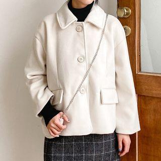 Set: Single-breasted Jacket + Chain Strap Crossbody Bag