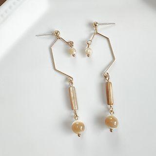 Bead Geometric Drop Earring