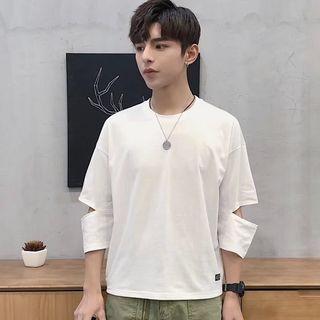3/4-sleeve Cut-out T-shirt