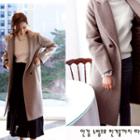 Double-breasted Long Coat Cocoa - One Size