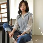 Sleeveless Collared V-neck Knit Top