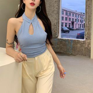 Sleeveless Keyhole Knit Top