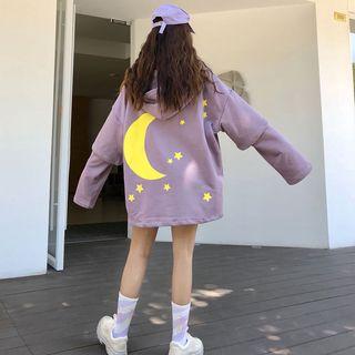 Mock Two-piece Crescent & Star Hoodie