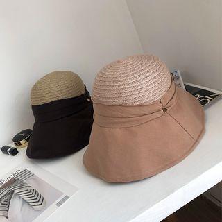 Linen Brim Straw Sun Hat