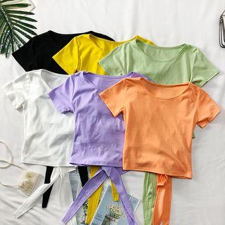 Open Tie-back Crop T-shirt