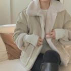 Faux-fur Lined Reversible Jacket Beige - One Size