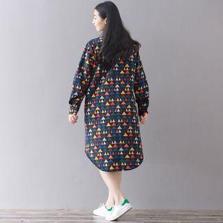 Triangle Patterned Shirtdress