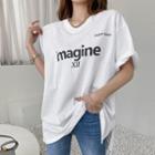 Imagine Letter Cotton T-shirt