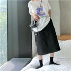 Drawstring Cargo Skirt Black - One Size