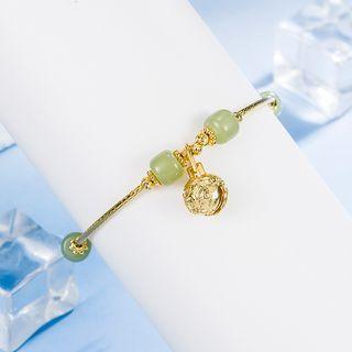 Faux Gemstone Bell Alloy Bracelet Gold - One Size