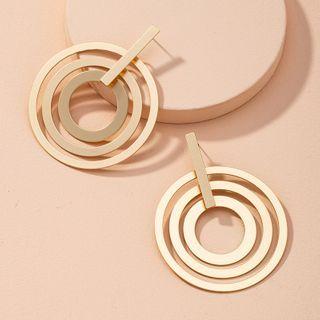 Layered Hoop Alloy Dangle Earring 1 Pair - Gold - One Size