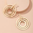 Layered Hoop Alloy Dangle Earring 1 Pair - Gold - One Size